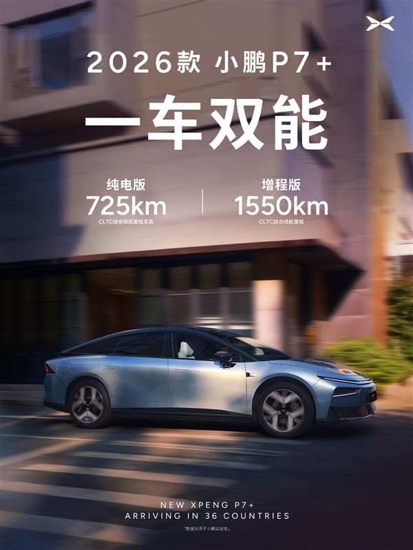XPeng Expands Global Footprint With Dual-Power P7+ Launch Across 36 Markets