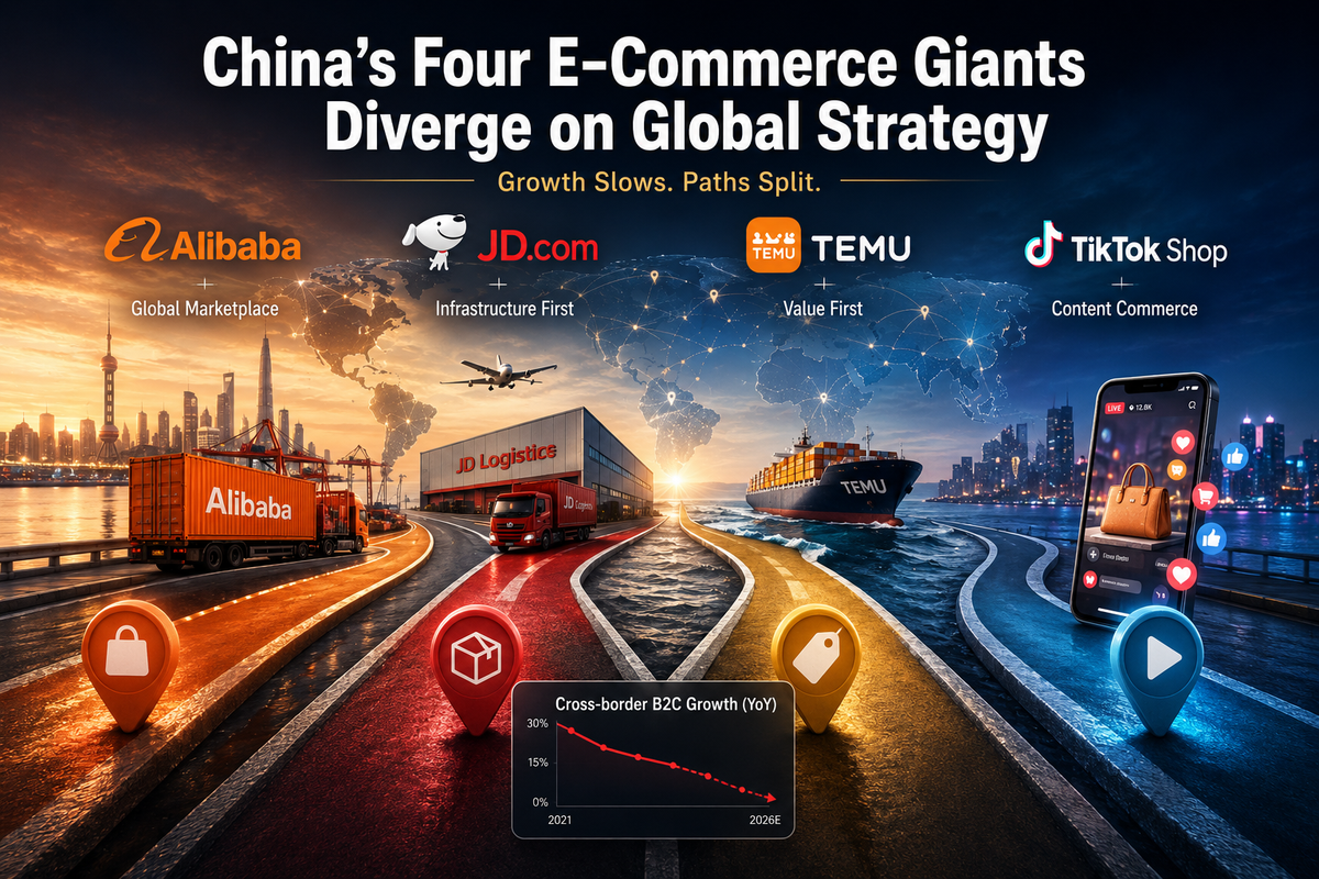 China's Four E-Commerce Giants Diverge on Global Strategy as Growth Slows