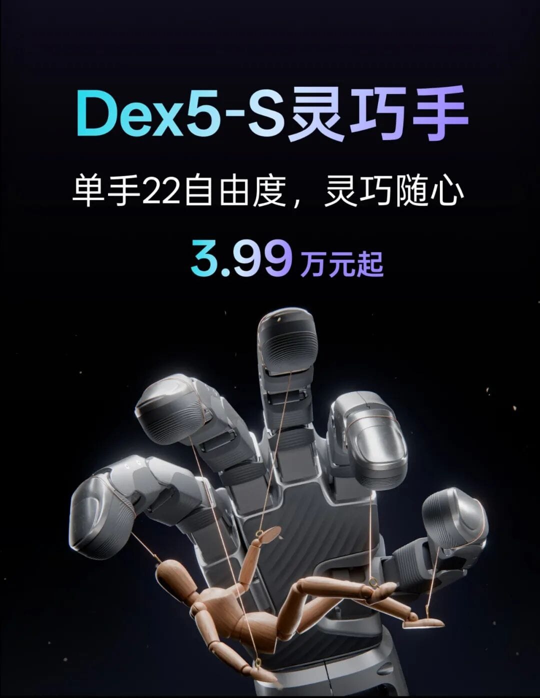 Unitree Unveils Dex5-S Hand at RMB 39,900 With 22 Degrees of Freedom